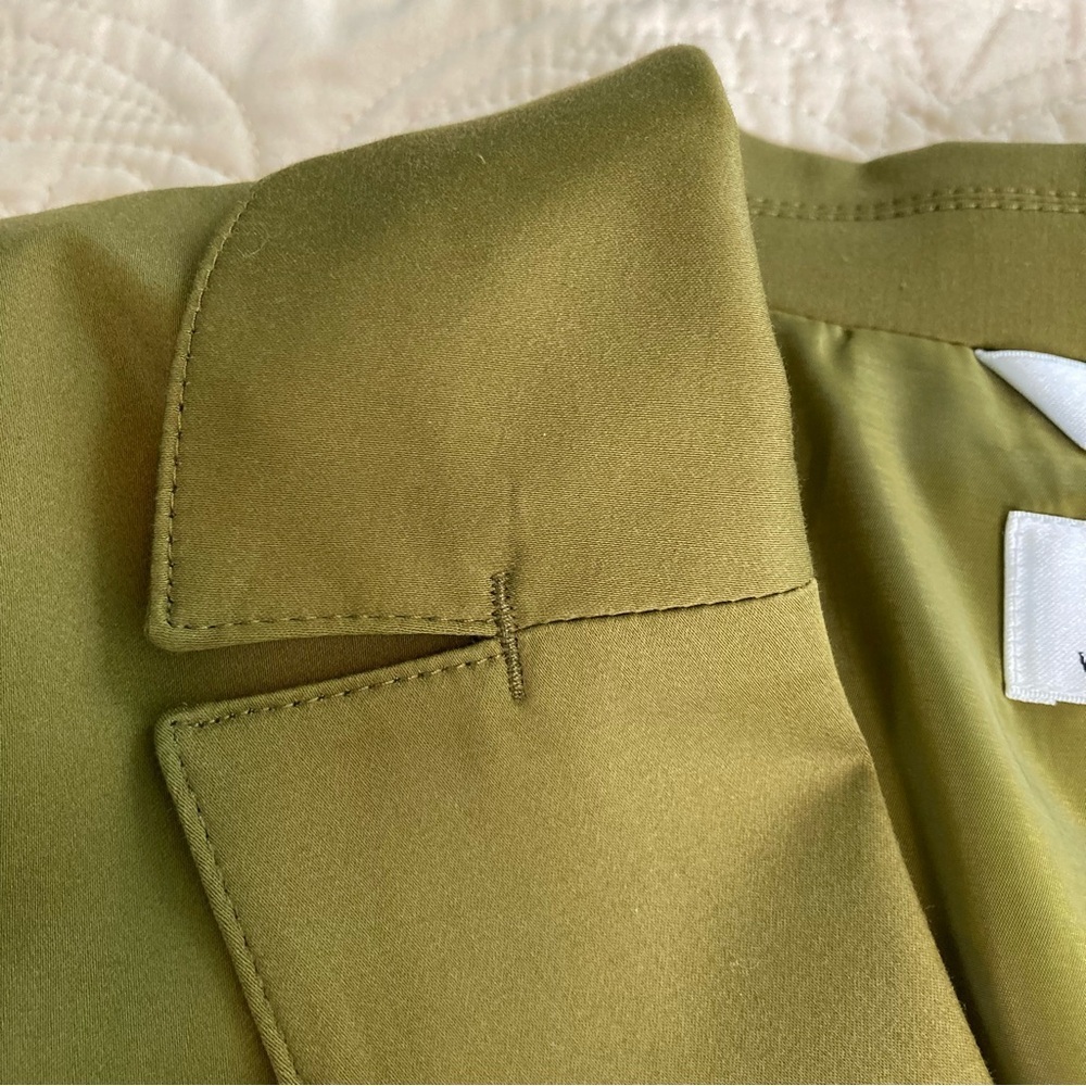 Talbots Three Button Cotton Blend Green Blazer (Plus Size 16W Petite) - Picture 5 of 13